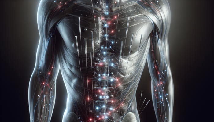 Acupuncture for Immune System Enhancement: Anatomical diagram of acupuncture points stimulating T-cells, natural killer cells, and blood circulation.