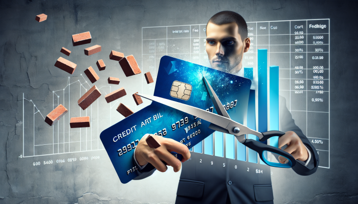 Capitalizing on Savings from Interest and Fees: The Ultimate Guide | DCL A person symbolically cutting a credit card bill, representing debt consolidation and financial savings.