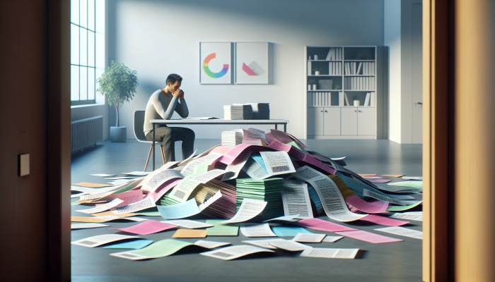 Does Debt Consolidation Hurt Your Future Loans: Impact Explained | DCL Does Debt Consolidation Hurt Your Future Loans: A person consolidating colorful debt papers into one clear document in a serene office, symbolising financial relief.