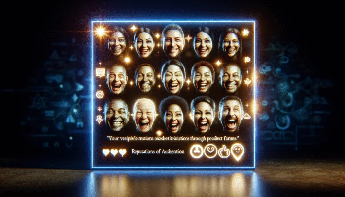 Utilise Customer Testimonials for Local Credibility: Vibrant digital display showcasing customer testimonials alongside satisfied clients' faces, reinforcing the brand's reputation.