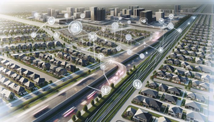Aerial view of Boksburg's affordable neighbourhoods with new roads and public transport under construction, enhancing appeal to first-time buyers.
