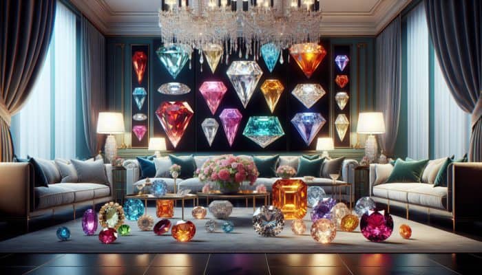 Vibrant Gala Gems showcasing a variety of colours and unique cuts, elevating the elegance of jewellery and decor.
