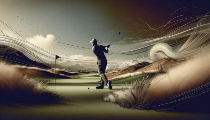 Mastering the Golf Lag Shot: A South African golfer executing a perfect lag shot on diverse terrain with optimal wrist action and smooth swing tempo.