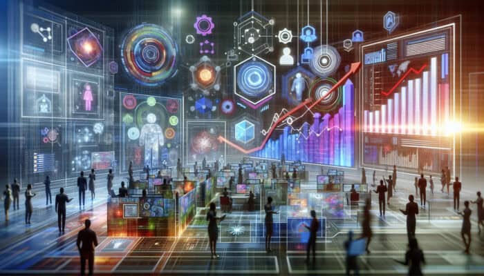 Human VAs in a tech lab analyzing consumer feedback, boosting sales and customer satisfaction.